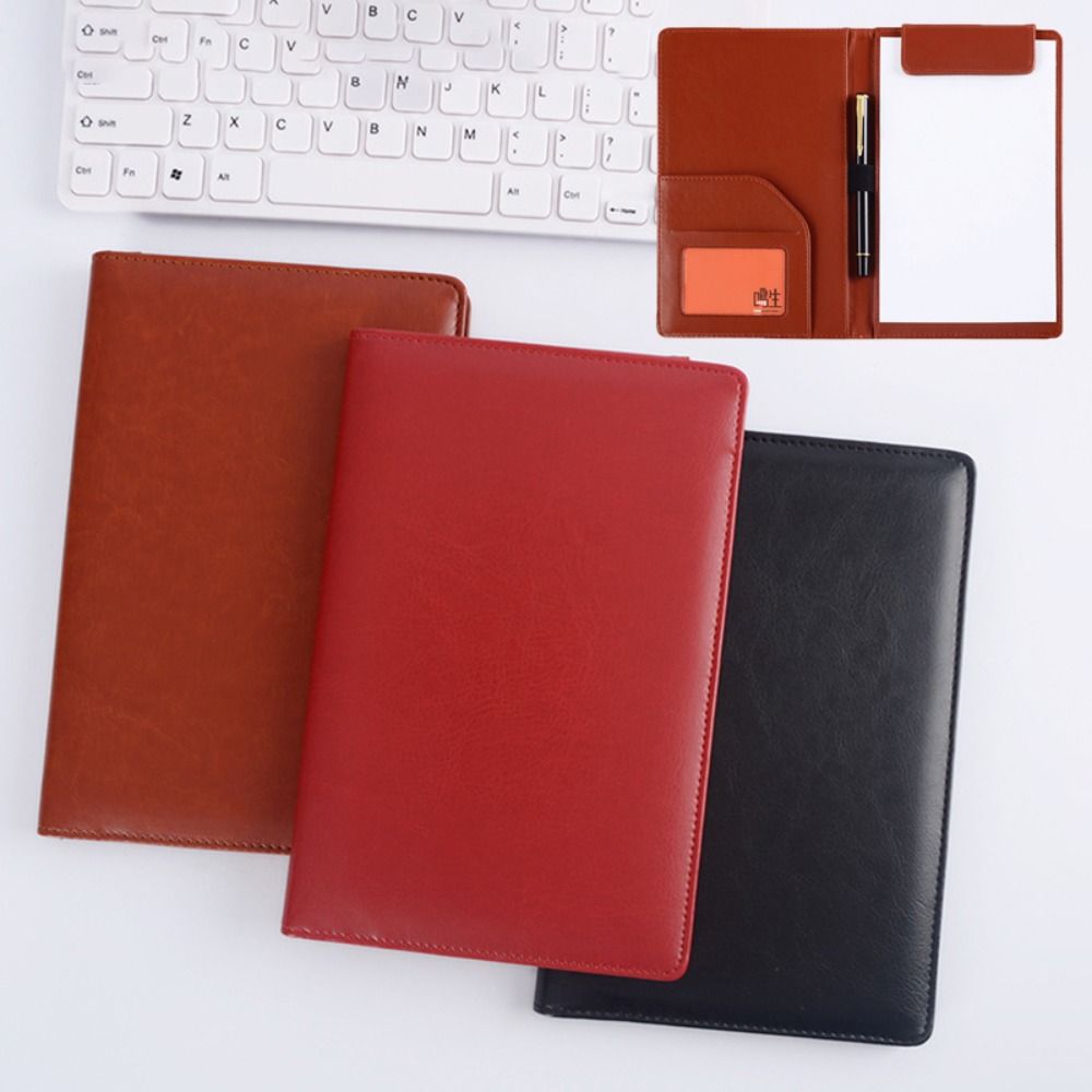 Leather Work Folder - Porte-documents A5 en cuir PU avec
