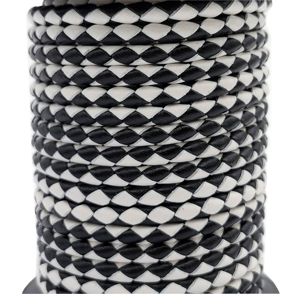 Leatherwork Jewelry - Aaazee-Bracelet en cuir tressé noir et
