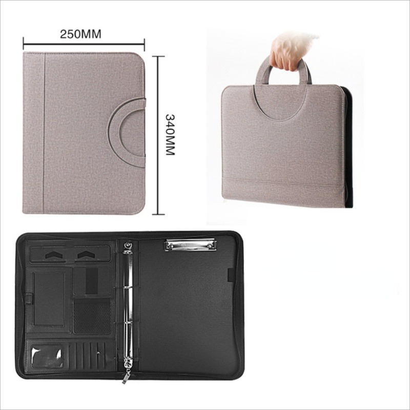 Leather Work Folder - Porte-documents en cuir PU A4 avec